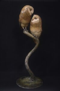 Pair of Bronze Barn Owls